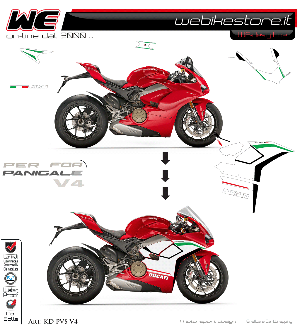 Adesivi per Ducati Panigale V4-Design V4R Vari Colori 