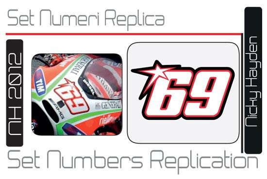 Set numeri Replica Nicky Hayden 69 (2012)