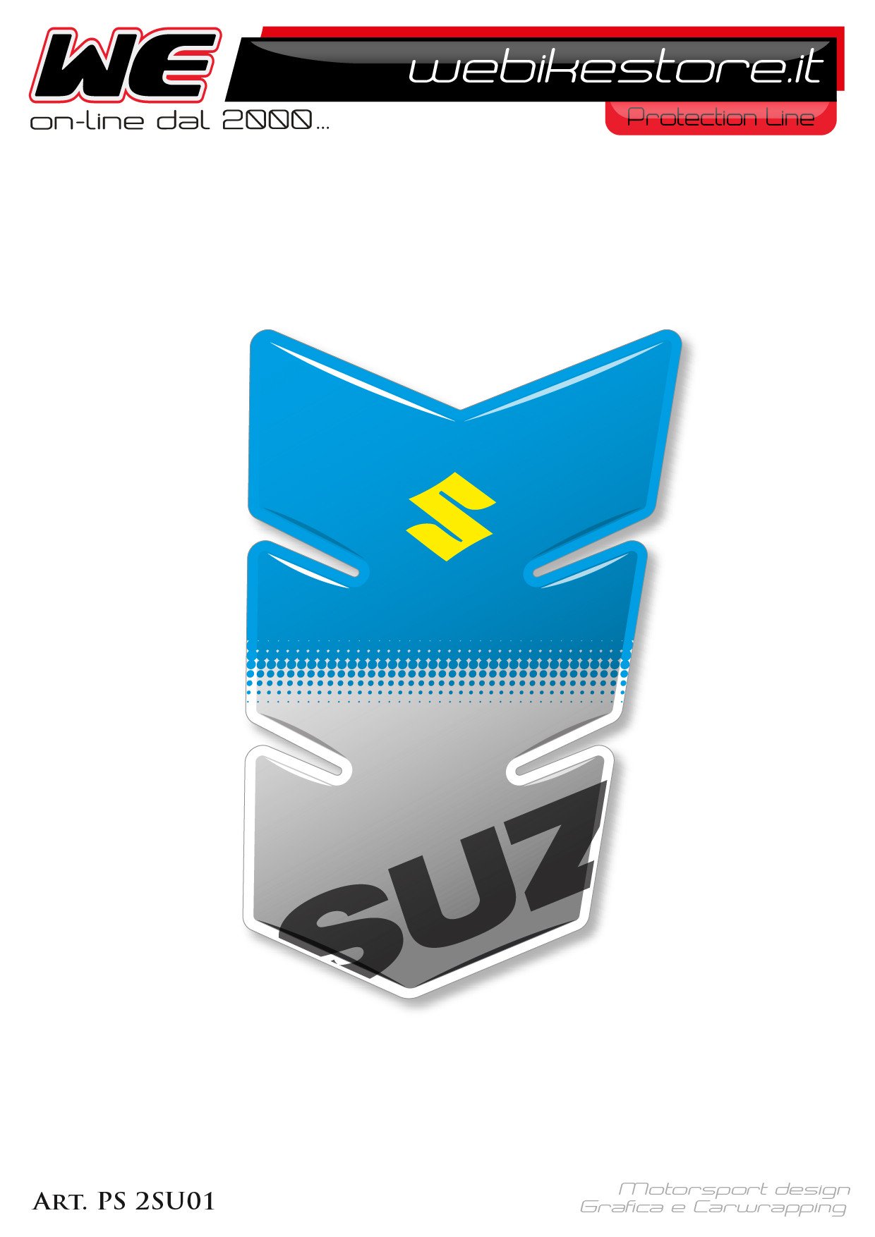 Adesivo resinato protezione serbatoio universale Suzuki blue mod.02