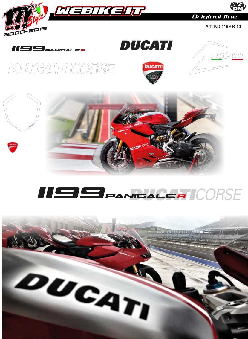Kit adesivi Race Originali replica Ducati 1199 R