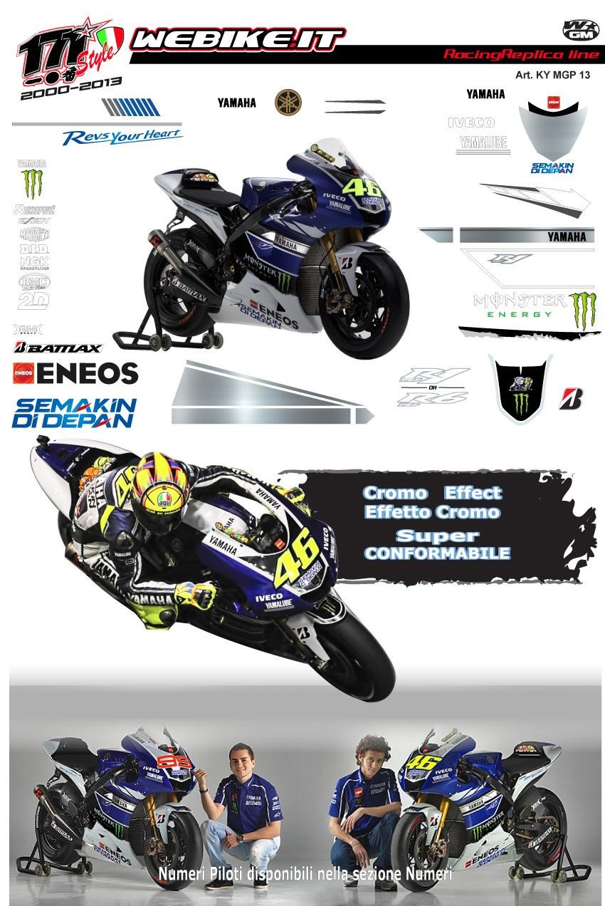 Kit adesivi Race replica Yamaha motoGP 2013