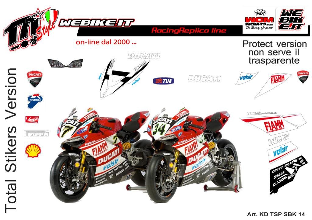 Kit adesivi Race replica Ducati SBK 2014 TSP ver