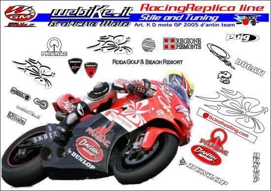 Kit adesivi Race replica Ducati MotoGP D'Antin 2005