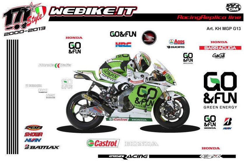 Kit adesivi Race replica Honda MotoGP Gresini racing 2013