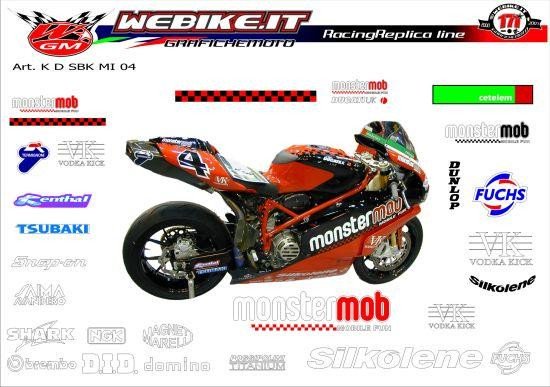 Kit adesivi Race replica Ducati SBK inglese 2004 Monstermob