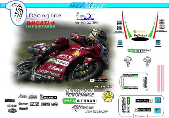 Kit adesivi Race replica Ducati 996 SBK Infostrada 2000