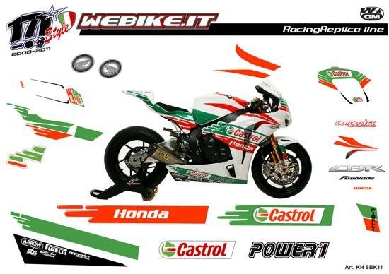 Kit adesivi Race replica Honda SBK 2011 Castrol
