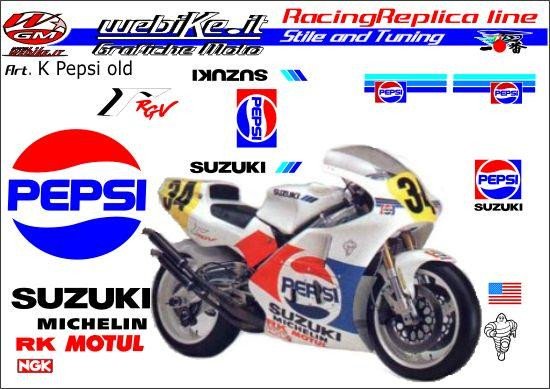 Kit adesivi Race replica Suzuki MotoGP Pepsi OldStyle