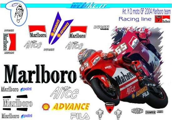 Kit adesivi Race replica Ducati MotoGP Marlboro team 2004