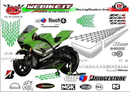 Kit adesivi Race replica Kawasaki MotoGP 2006