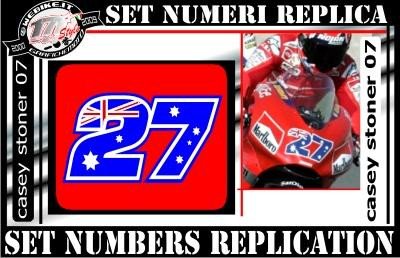 Set numeri Replica Casey Stoner 27 (2007)