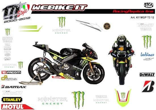 Kit adesivi Race replica Yamaha motoGP 2012 Tech3 Monster team 