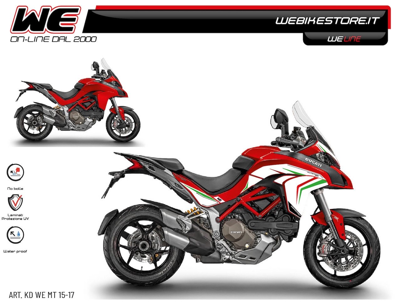 Kit adesivi WE per Ducati Multistrada 2015 2017  "Tricolore"