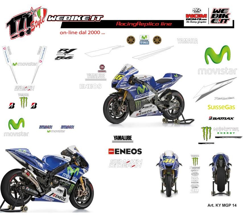 Kit adesivi Race replica Yamaha motoGP 2014