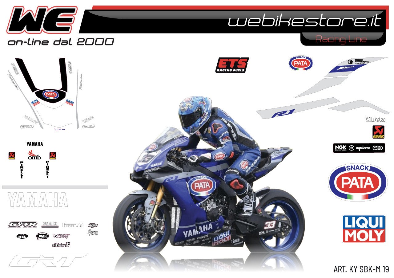 Kit adesivi Race replica Yamaha SBK 2019 Team GRT