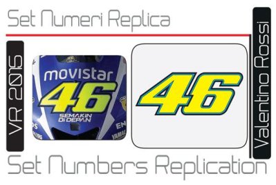 Set numeri Replica Valentino Rossi 46 (2015)
