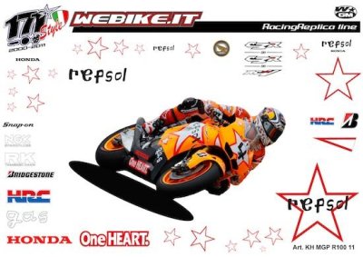 Kit adesivi Race replica Honda MotoGP REPSOL 2011 R100