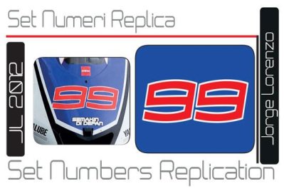 Set numeri Replica Jorge Lorenzo 99 (2012)