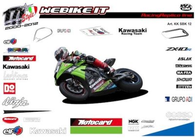 Kit adesivi Race replica Kawasaki SBK 2012