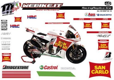 Kit adesivi Race replica Honda MotoGP San Carlo 2010