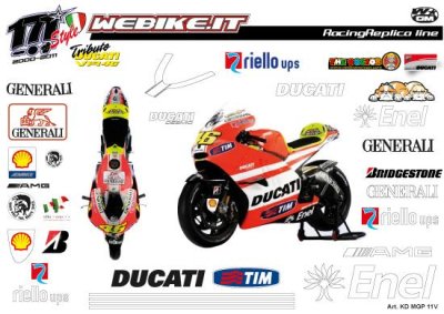 Kit adesivi Race replica Ducati MotoGP 2011 V