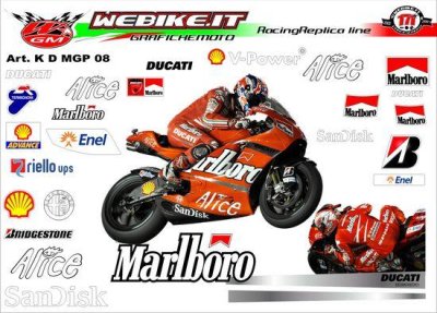 Kit adesivi Race replica Ducati MotoGP 2008 Marlboro 