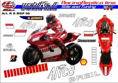 Kit adesivi Race replica Ducati MotoGP 2006
