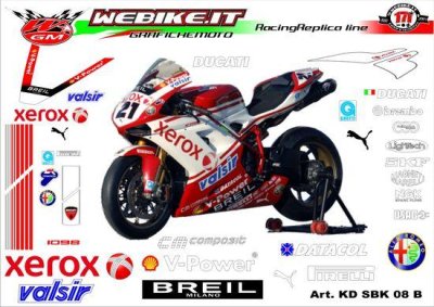 Kit adesivi Race replica Ducati SBK Xerox 2008 B