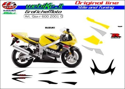 Kit adesivi Race Originali replica Suzuki GSX-R 600 2001 gialla
