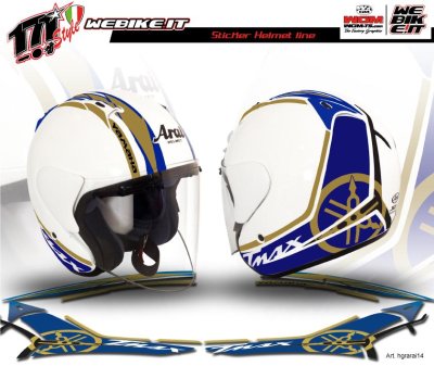 Grafica Adesiva Yamaha Tmax tribute casco ARAI