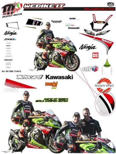 Kit adesivi Race replica Kawasaki SBK 2013 Tom Sykes