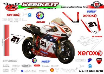 Kit adesivi Race replica Ducati SBK Xerox 2008 Troy Bayliss Tribute