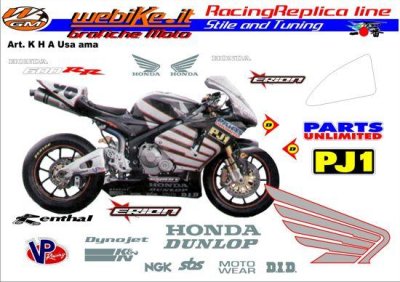 Kit adesivi Race replica Honda SS/SBK team Erion USA
