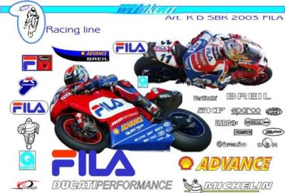 Kit adesivi Race replica Ducati SBK FILA 2003
