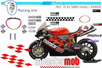 Kit adesivi Race replica Ducati 998 SBK inglese 2003