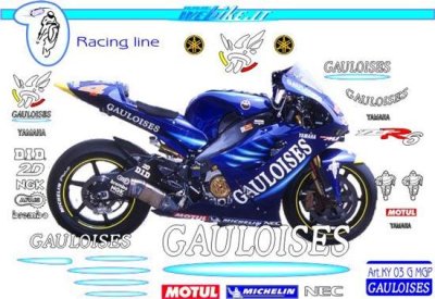 Kit adesivi Race replica Yamaha MotoGP Gauloises 2003