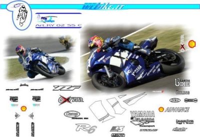 Kit adesivi Race replica Yamaha SuperSport 2002 Belgarda team