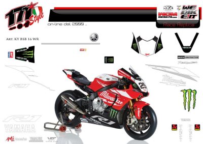 Kit adesivi Race replica Yamaha BSB milwaukee team Red
