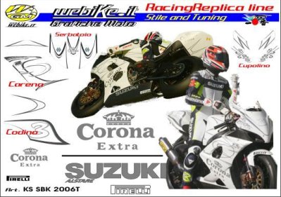 Kit adesivi Race replica Suzuki SBK 2006 test Max Biaggi