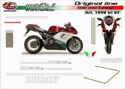 Kit adesivi Race Originali replica Ducati 1098 Tricolore