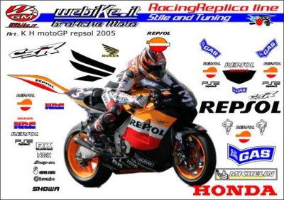 Kit adesivi Race replica Honda Repsol MotoGP 2005