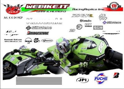 Kit adesivi Race replica Kawasaki MotoGP 2004