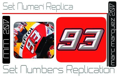 Set numeri Replica Marc-Marquez 93 Ver. 2017