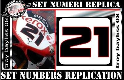 Set numeri Replica Troy Bayliss 21 (2008)