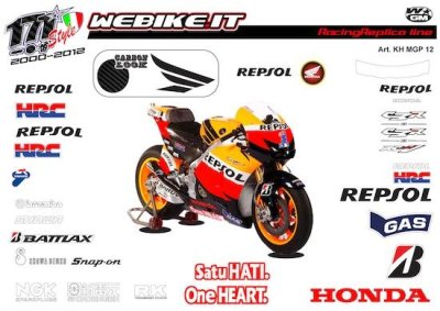 Kit adesivi Race replica Honda MotoGP REPSOL 2012