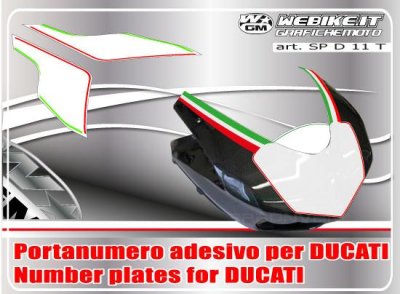 Set portanumeri T racing per Ducati 848 1098 1198