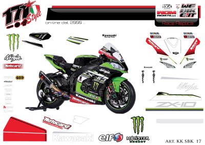 Kit adesivi Race replica adesivi Race replica Kawasaki SBK 2017