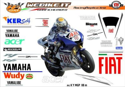 Kit adesivi Race replica Yamaha MotoGP 2008 Fiat team Michelin