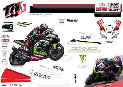 Kit adesivi Race replica Kawasaki SBK 2016