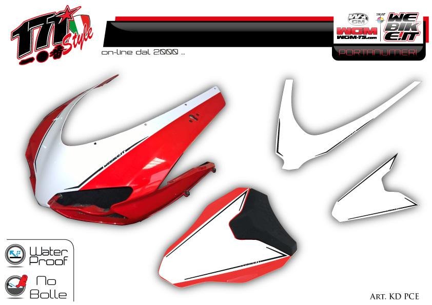 Portanumero adesivo racing per Ducati 1098 1198 848